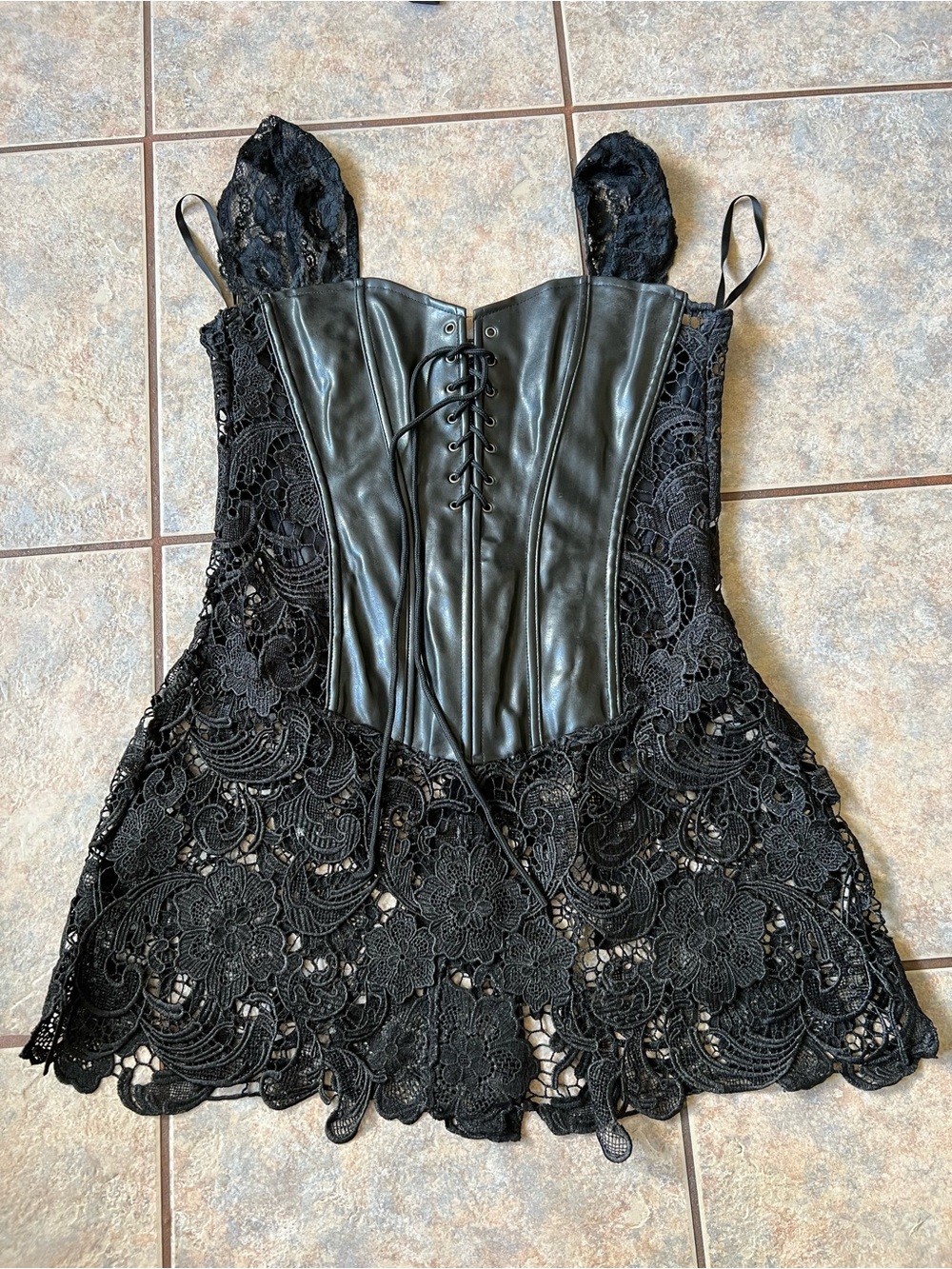 Dreamgirl Black Lace Corset Mini Dress